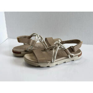 Sorel Torpeda II Sandals Women's Size 6 Tan Leather Rope Comfort Flat Strappy